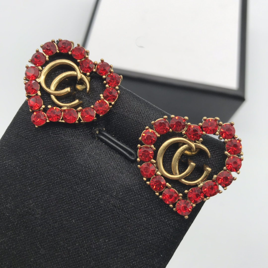 

gold hoop earrings Luxury G Letters Designer Brand Stud Earrings Retro Vintage Copper Colorful Crystal Stone Ear Rings Jewelry for Women Party with Gift Box Pa