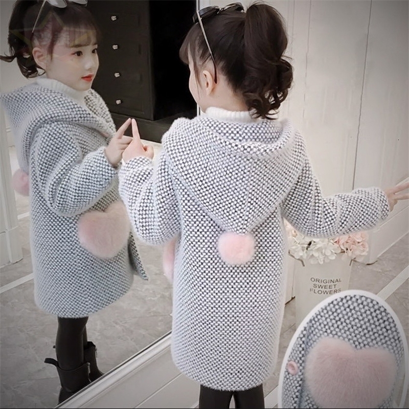 

Coat Girl en 4 7 9 12 14 Years old Children s Clothing Cotton Warm Outwear Winter Chickening Trench Snow Wear s 221130, Gray