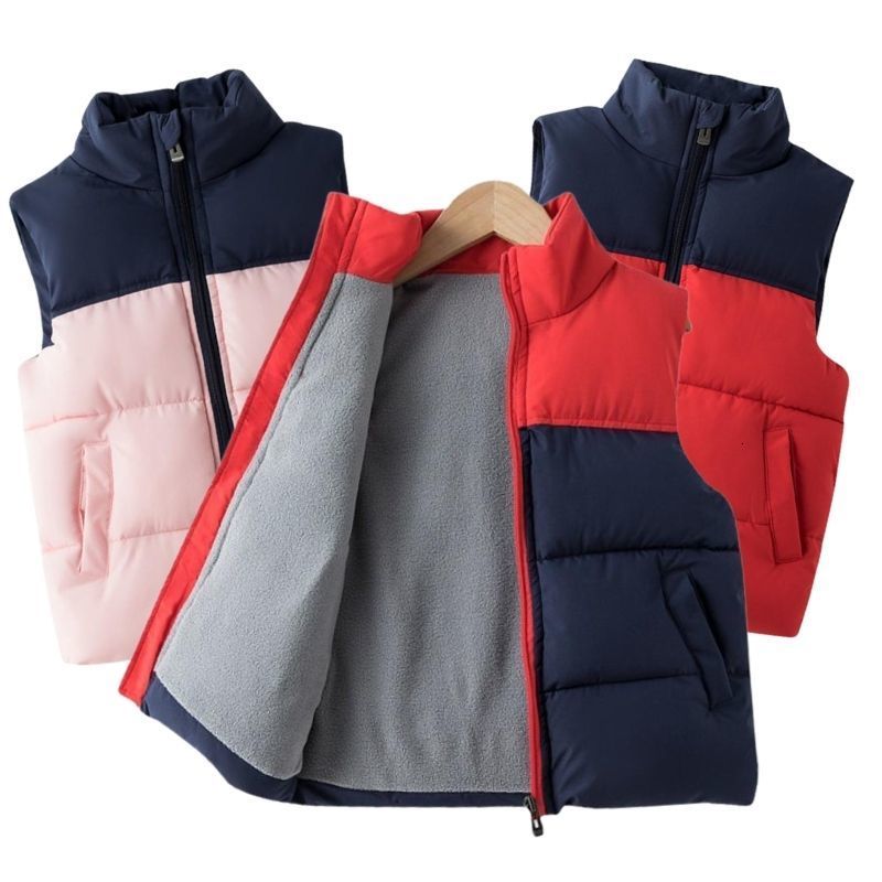 

Waistcoat Girls Boys Hooded Vests Children's Down Cotton Jacket Baby Kids Outerwear Autumn Winter Clothing Sleeveless Warm Coats 221201, Black