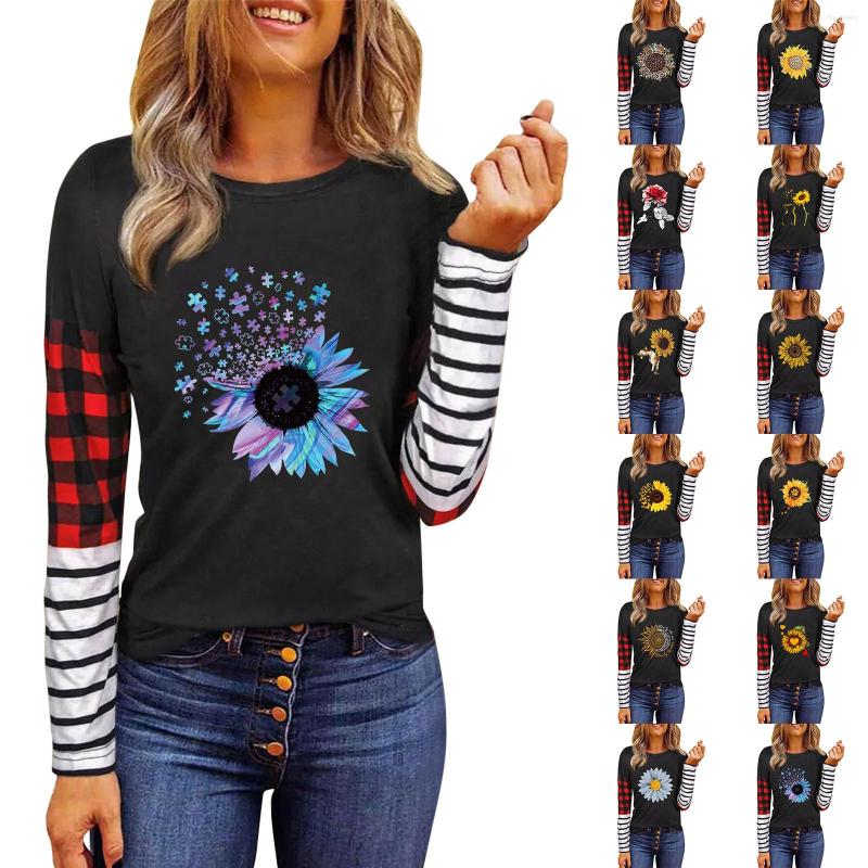

Women' T Shirts Womens Fashion Top Long Sleeve Casual Round Neck Shirt Women Blank, Black
