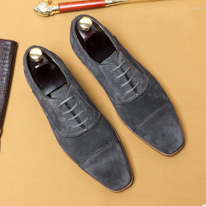 

Dress Shoes Men Oxford Brogue Genuine Leather Black Brown Classic Style Suede Lace Up Formal Wedding Office Cap Toe, Light green