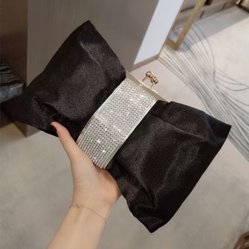 

High-end clutch evening dress bag wedding bridesmaid bow elegant small bag, 02