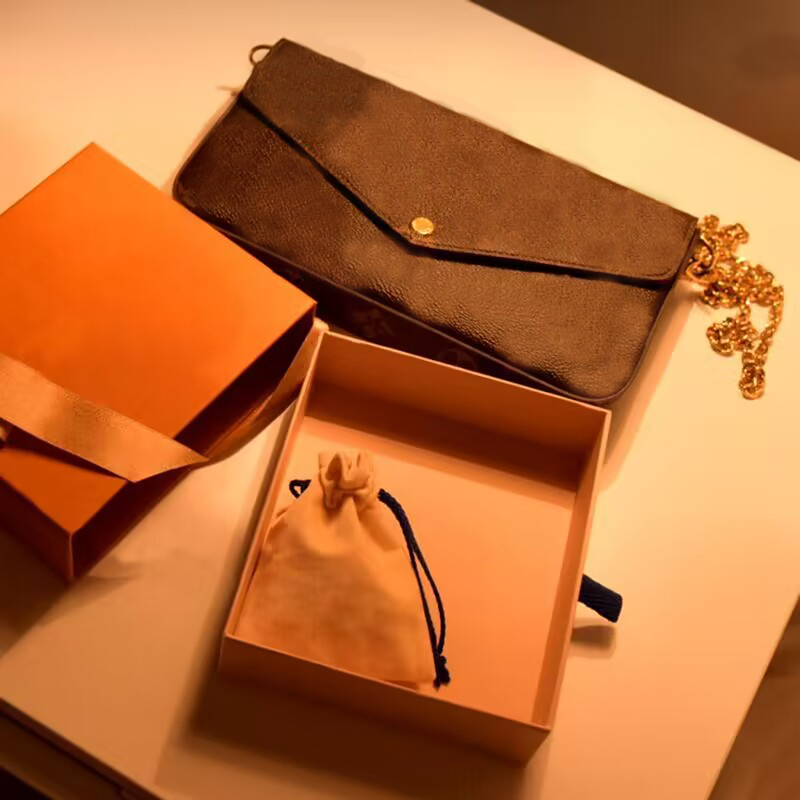 

Vintage men designer wallet purse luxury bag womens coin passport portable embossings flower check chain wedding party leather shoulder handbag, 16#