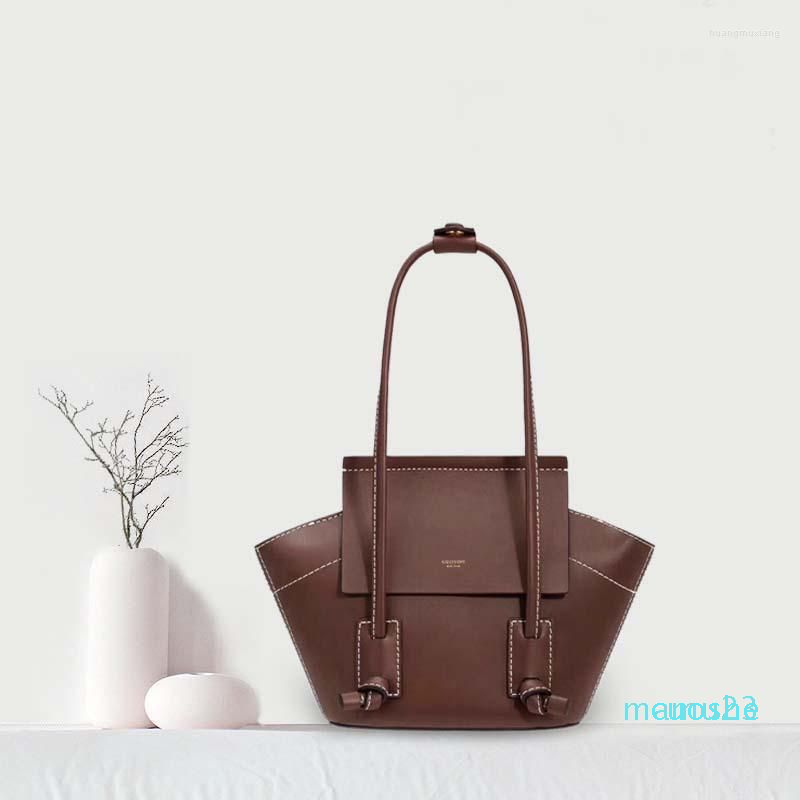 

Evening Bags Australian Niche Brand Genuine Leather Large Capacity Fashion Solid Color Totes, Black