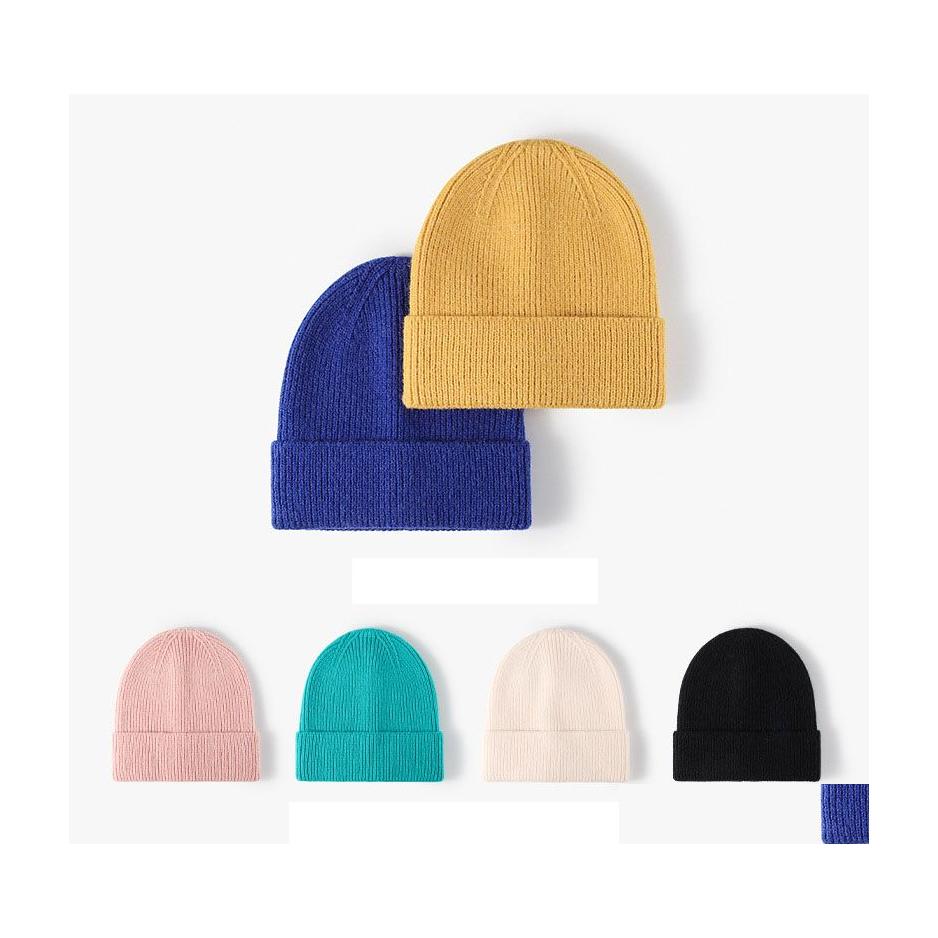 

Beanie/Skull Caps Autumn Winter Adt Knitted Hat For Man Woman Solid Color Caps Skl Beanies Warm Hats Drop Delivery Fashion Accessori Dhewa, Blue