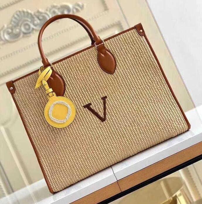 

YY Crafty ONTHEGO Women Luxury Designer Bag Leather Women's Handbags Crossbody Bag Handbag Purse Backpack Straw Woven, Pink