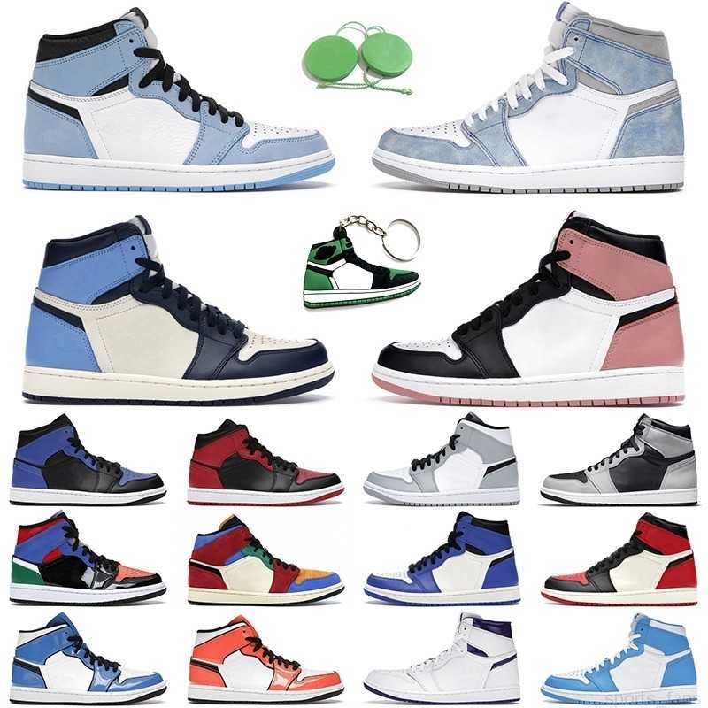 

1s High Og Basketball Shoes Men Women University Blue Dark Mocha Mid 1 Facetasm Light Smoke Grey Mens Trainer, White shadow