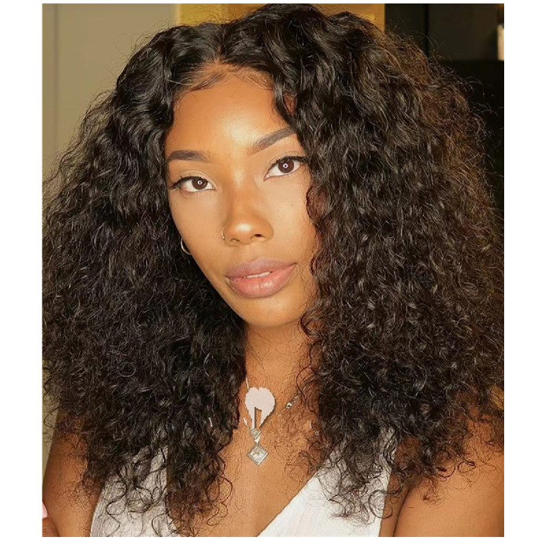 

Deep wave brazilian hair 360 wig pre plucked hd full lace natural curly front human wigs 13x4 perruque, 1b or natural color