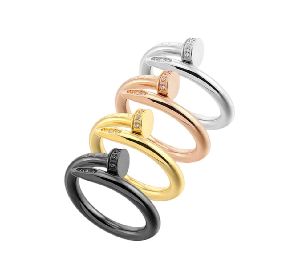 

Love Nail Rings Designer Ring Classic C Design Men Women Titanium Steel Rings Not Fading Allergic5473624