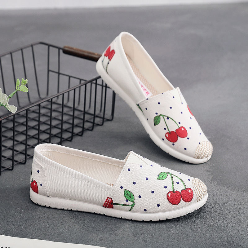 

Cloth shoes women a kick breathable work flat linen retro soft sole ethnic mother shoes lazy women single shoes