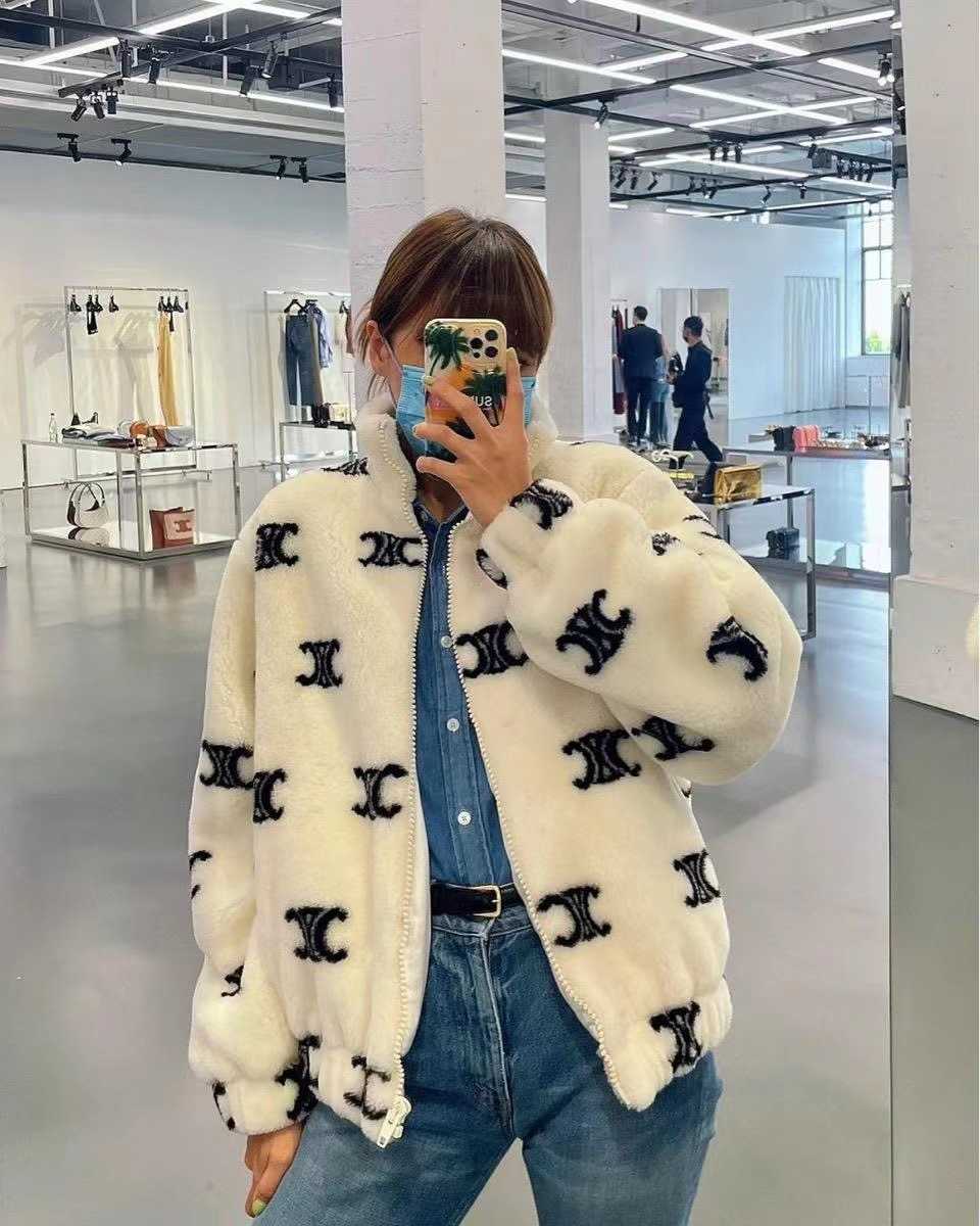 

Women' Jacket Sweater Coat Cell 22FW Celebrity 2022 Letter Design High Korean Loose Autumn and Winter Collar WomenElegant Class 06P5, Picture color