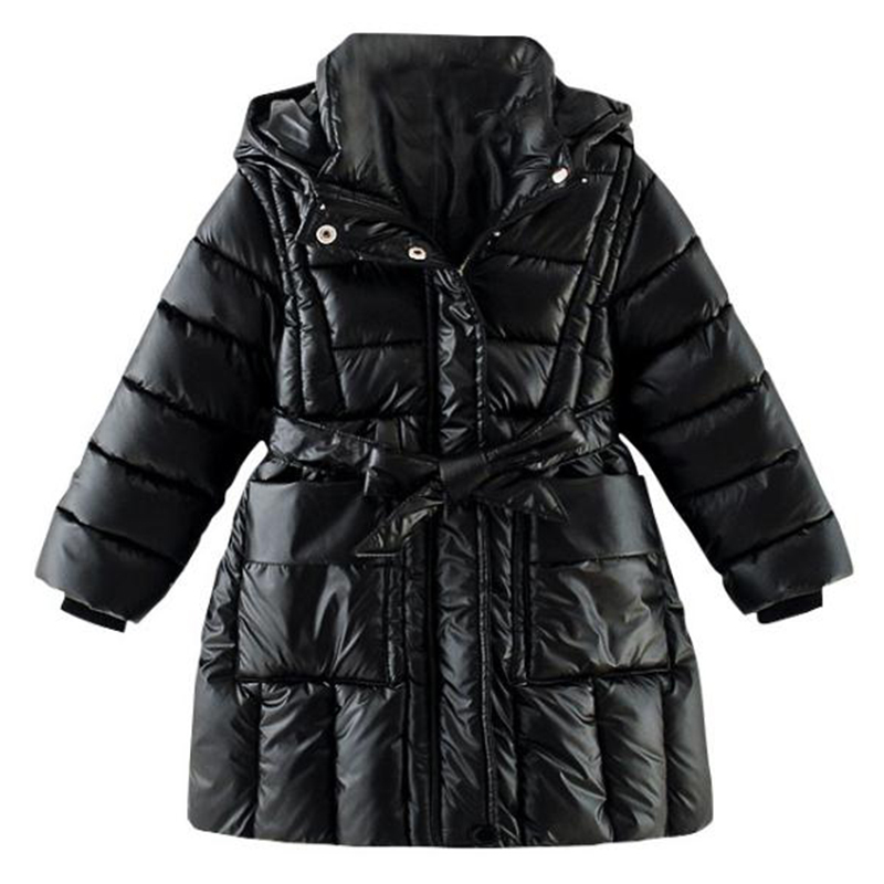 

Down Coat Girls Winter Hooded Thickening Jacket For Girl Kids Warm Cotton padded Outfits Clothing Children s Outerwear Clothes 221130, Black