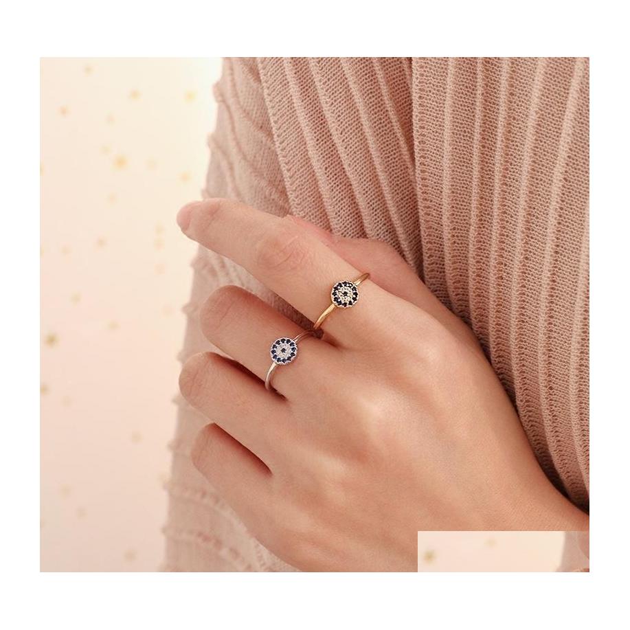 

Band Rings Evil Eye 925 Sier Ring Inlaid Diamond Turklish Blue Eyes Opening Rings Drop Delivery Jewelry Dh4Iv
