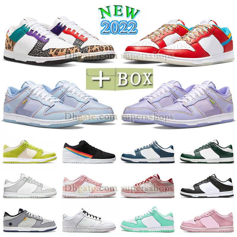

New Fruity Pebble running shoes designer mens womens union la low safari mix animal panda multi camo triple pink court purple ice unc doernbecher sneaker us13 with box, Y11 36-45 black multi camo