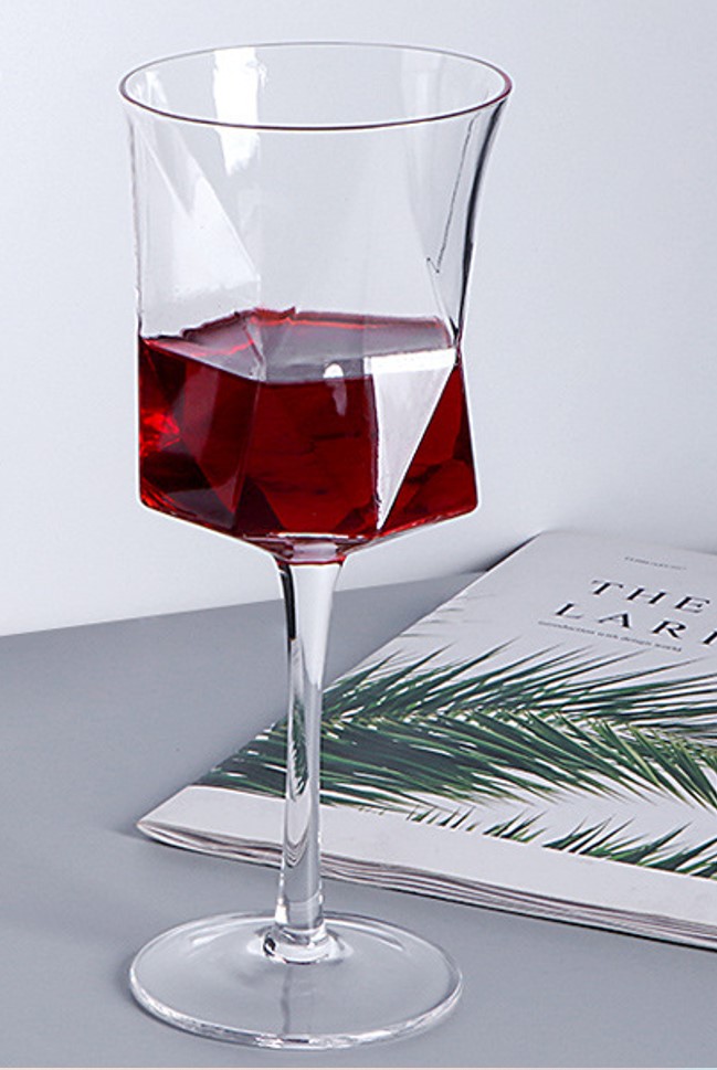 

Creative Nordic Style Irregular Bordeaux Red Wine Glass Goblet Transparent Household Gift Wedding Party Club Kitchen Set Of 6pcs Lead-free