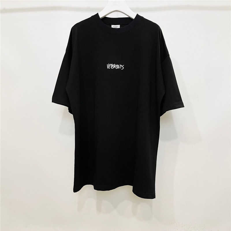 

Men's T-Shirts Vetements2022 New Short Sleeve Fashion High Street Men's And Women's Large And Small Letter Printed t-Shirt T221202, Black