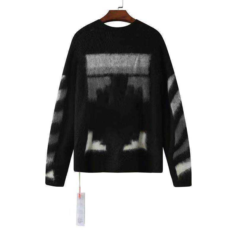 

Sweaters For Women Popular Brand Designer Hoodies Off Gradient Loose Casual Knit Men' And Women' Long Sleeve Coats Black Grey