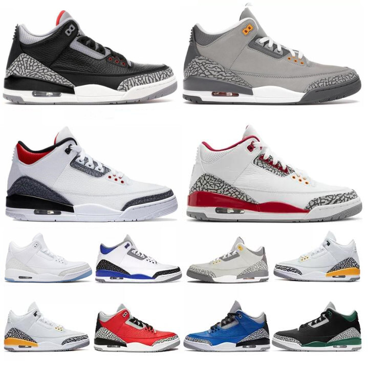 

men basketball shoes 3s jumpman 3 Cardinal Red Pine Green Racer Blue Cool Grey Hall of Fame Court Purple Laser Orange mens trainers outdoor sports sneakers, Please contact us