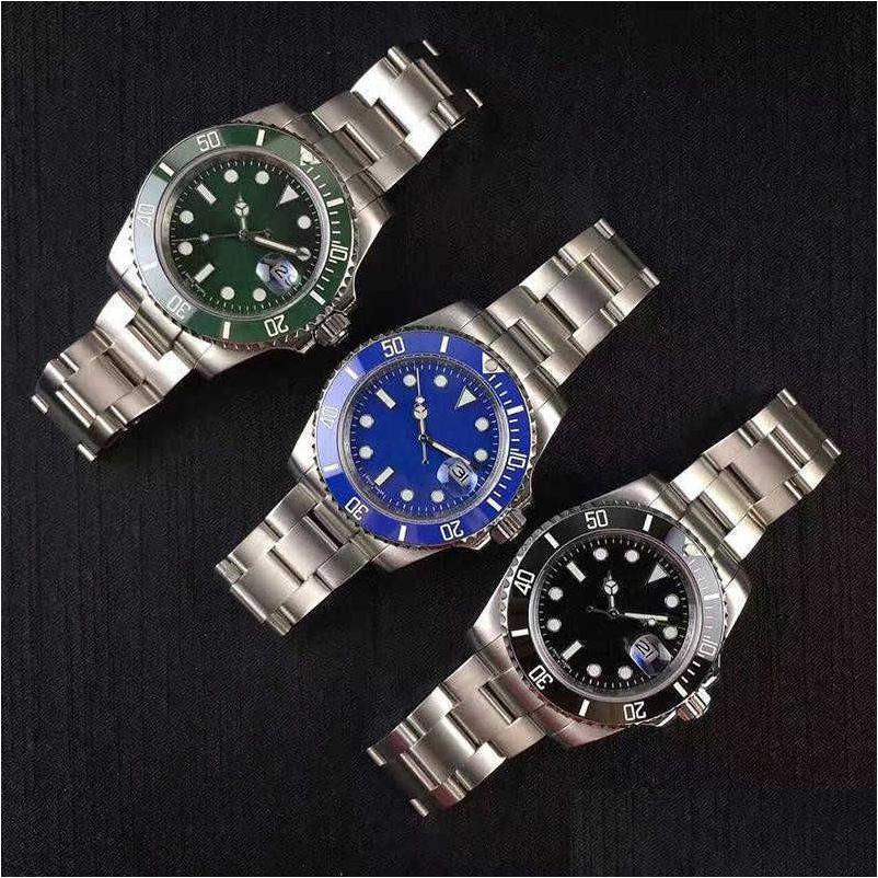 

Wristwatches Ceramic Bezel Mens Watches Mechanical Stainless Steel Matic Movement Green Watch Gliding Clasp 5Atm Waterproof Wristwat Dhtqk