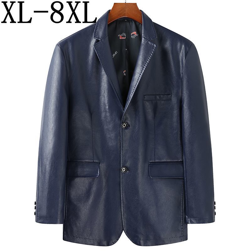 

Men's Leather Faux Size 8XL 7XL 6XL Arrival Business Jackets Outwear Coats Spring Autumn P U Coat 221201, Black