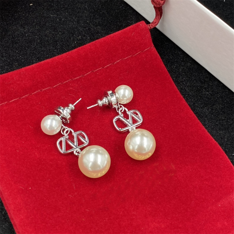 

New Fashion Luxurys Brand Pearl Earrings Ear Studs With Double Letters Earring Designers For Women Men Wedding Party Jewelry Gift