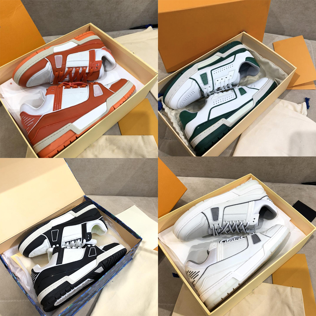 

Designer Shoes Men Trainers Casual Shoe Classic Vintage LSneakers eather Mesh Combination Large Sole Printing With Box, 12