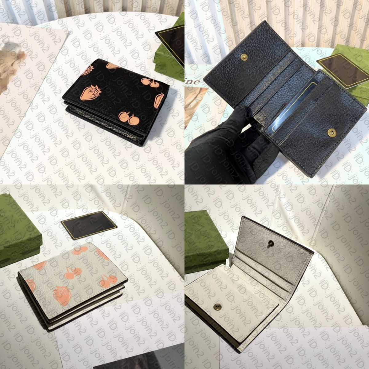 

#9661 Luxurys Designers Short wallets Card Holders Coin Purses Fashion, Black