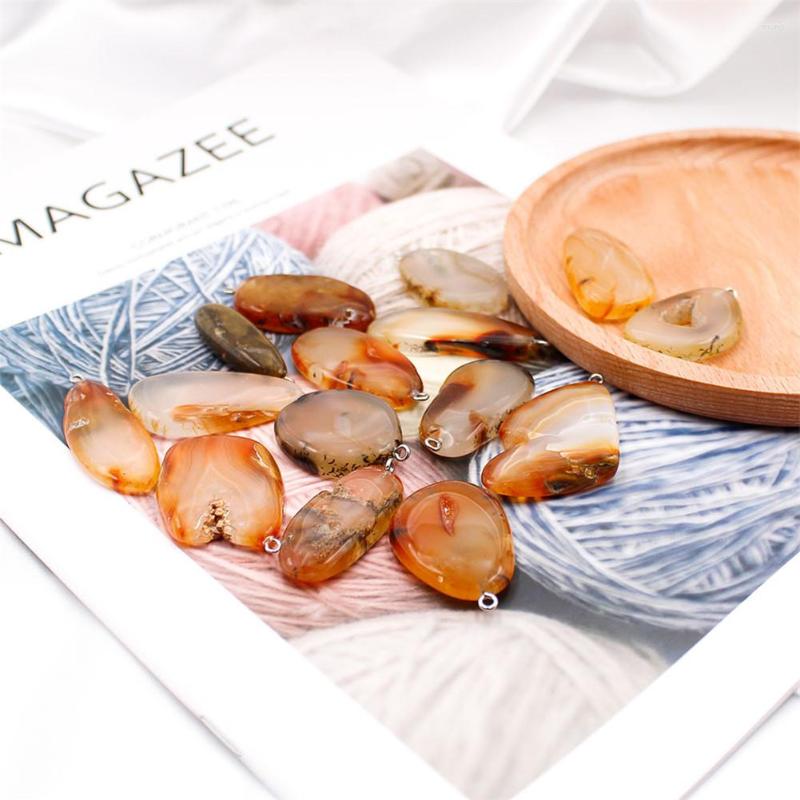 

Pendant Necklaces Style 12pcs/lot Natural Stone Agatess Piece Raw Necklace Irregular DIY