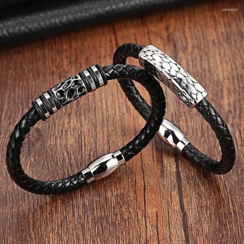 

Charm Bracelets XQNI Fashion Stainless Steel Leather For Women Men Trendy & Bangles Punk Style Jewelry Accessories