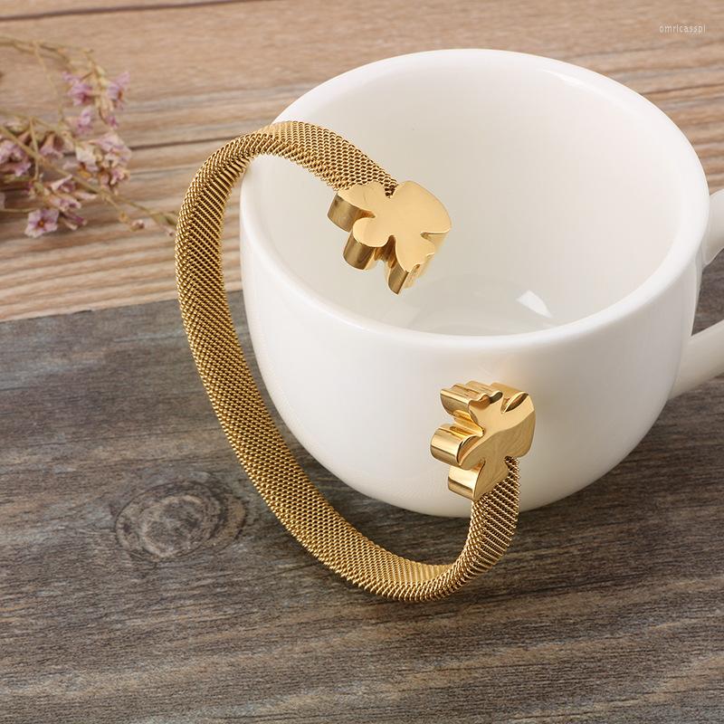 

Bangle Fashion Stainless Steel Mesh Ms Angel Bracelets 18 K Gold Plating