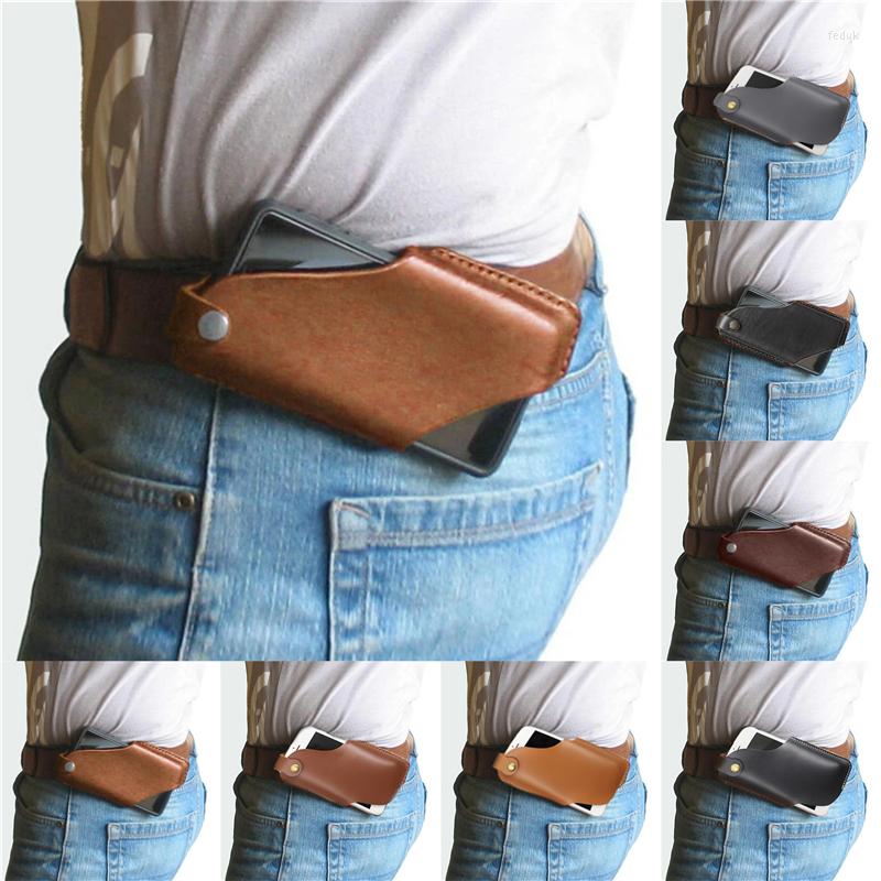

Waist Bags PU Black Bag Men Pack Funny Belt Chain For Phone Pouch, Black s 2