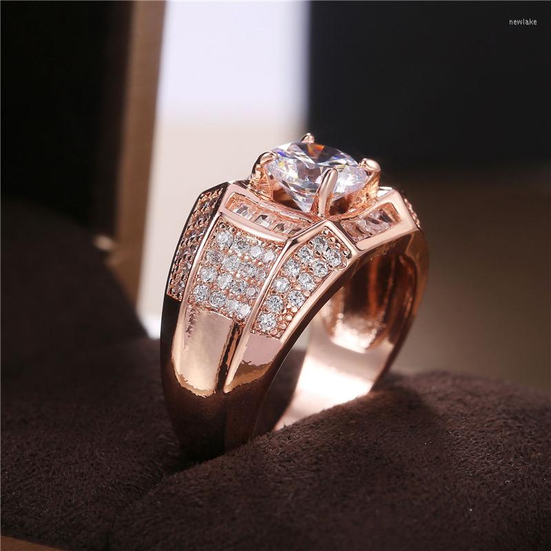 

Wedding Rings YOUHAOCC Classic Women's Engagement Fashion Zircon Party Holiday Gifts Jewelry Accessories
