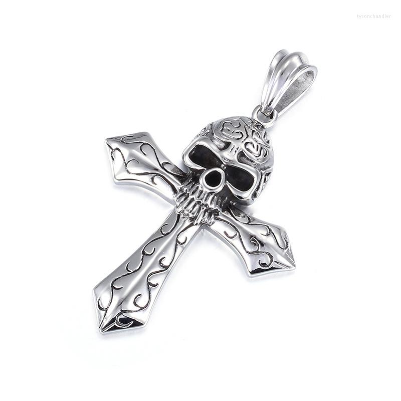 

Pendant Necklaces Cross Skull Personality Domineering Men's Ornaments Male Titanium Steel Necklace