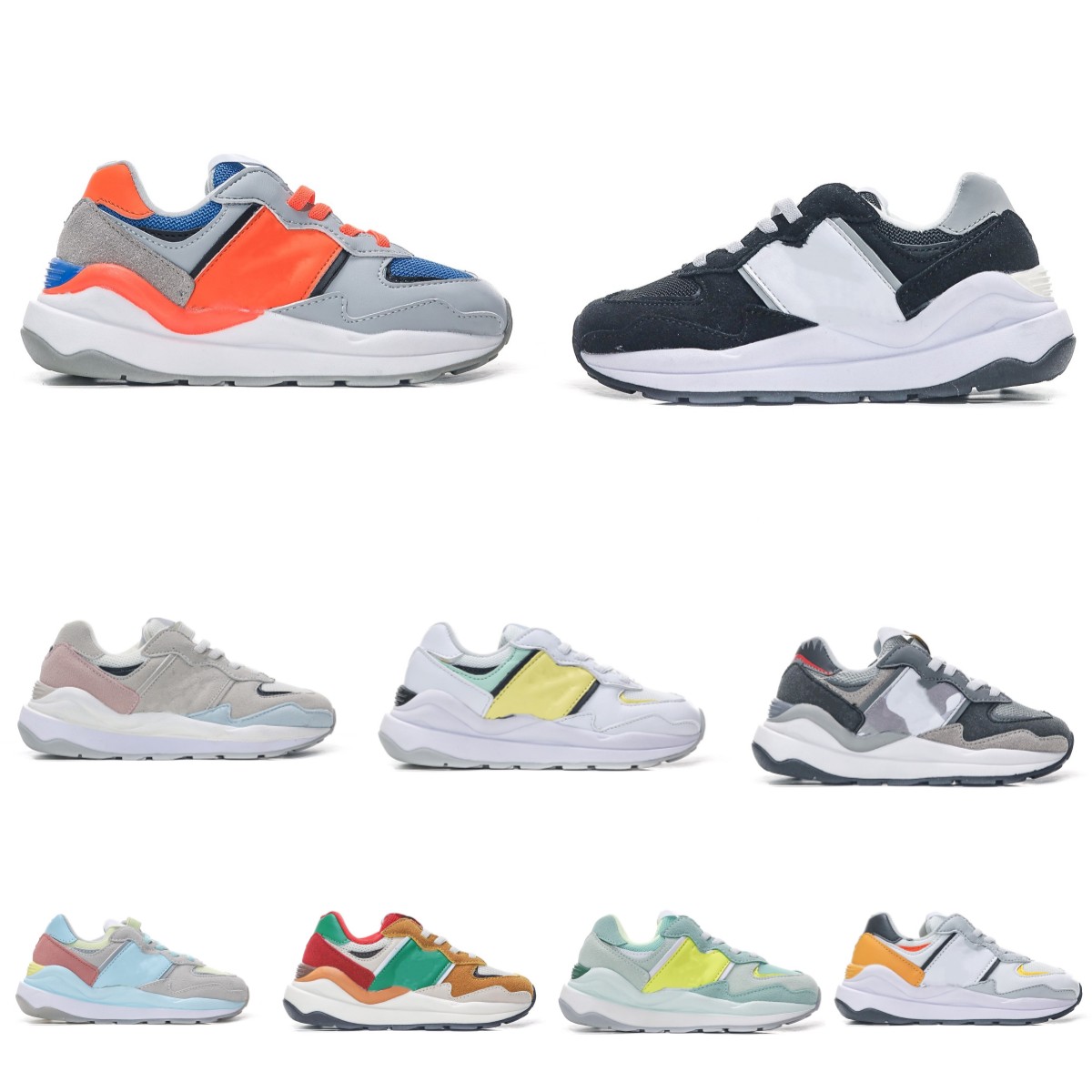 

kids designer retro M5740 shoes Running boys girls toddlers Shoe youth kid children infants elastic band Trainers infants baby Outdoor Sports Sneakers Black Green