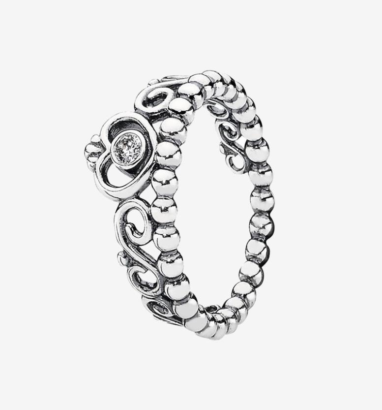 

Cute Women039s Princess Tiara Crown Ring 925 Sterling Silver Jewelry for Pandora CZ diamond Wedding Rings set with Original box1917615