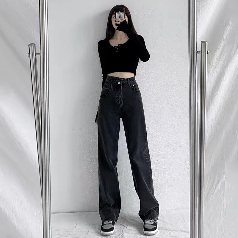 

Women's Jeans Women Wide Leg Pants Mom Femme Black Blue High Waist Woman Trousers Pantalones Spodnie Damskie 221201