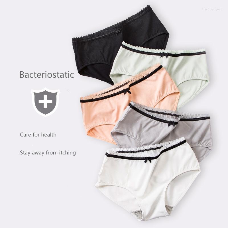 

Women's Panties Japan-Style Breathable Pure Cotton Elastic Panty Women's Underpants Mid-Rise Bow Briefs Ladies Underwear Women Intimate, Black