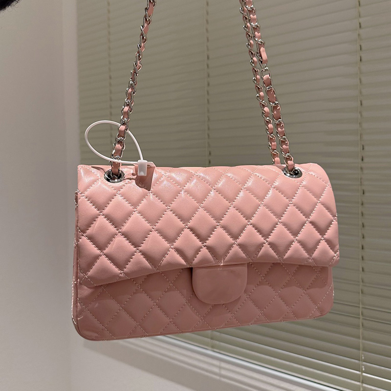 

CC Bags Luxury Brand Shoulder Bags Womens Classic Double Flap Bags Lambskin Silver Metal Matelasse Chain Crossbody Shoulder Handbags Sacoche, Box