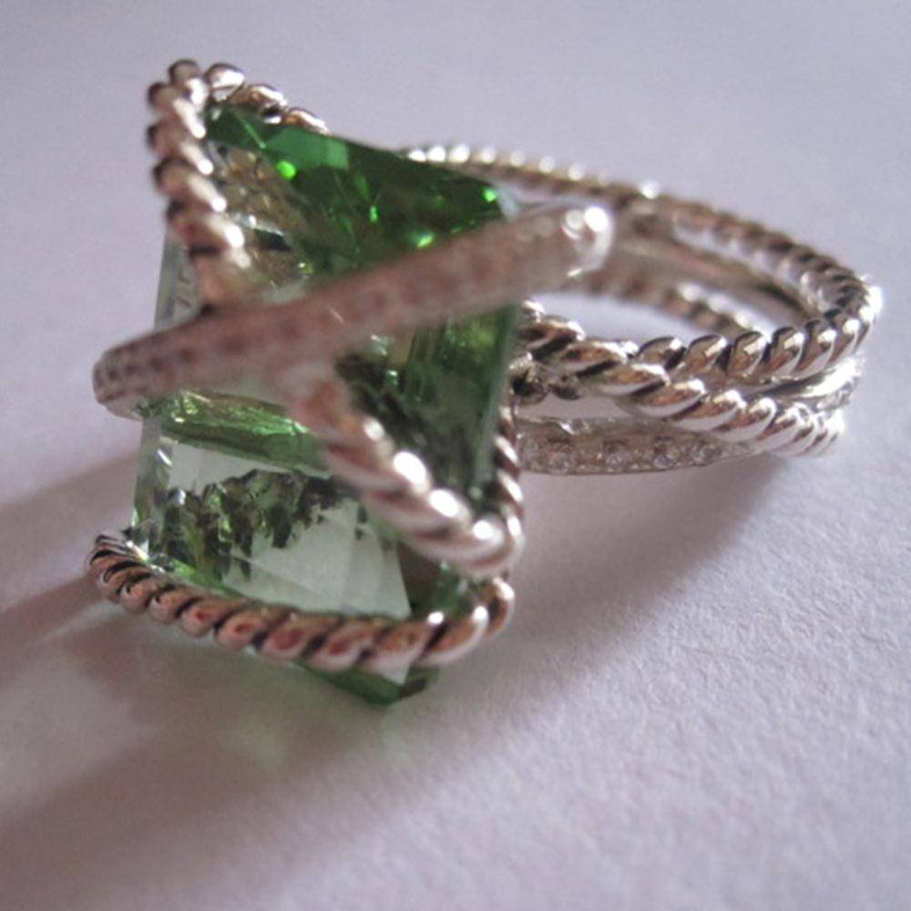 

Solid 925 Sterling Silver 16x12mm Rings for Women Smoky Quartz Cable Wrap Ring Design Brand Jewelry Thanksgiving Gifts