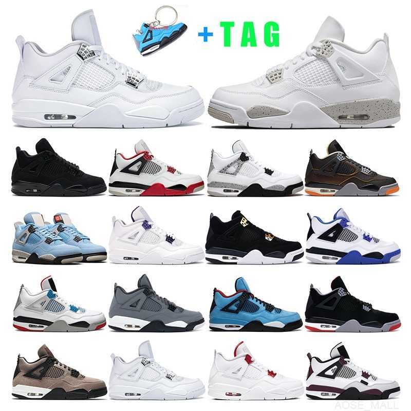 

Basketball Shoes Sneaker Trainer White Oreo University Bule Black Cat Fire Red Pure Money Women Sport 4S Jumpman 4, 12 raptors