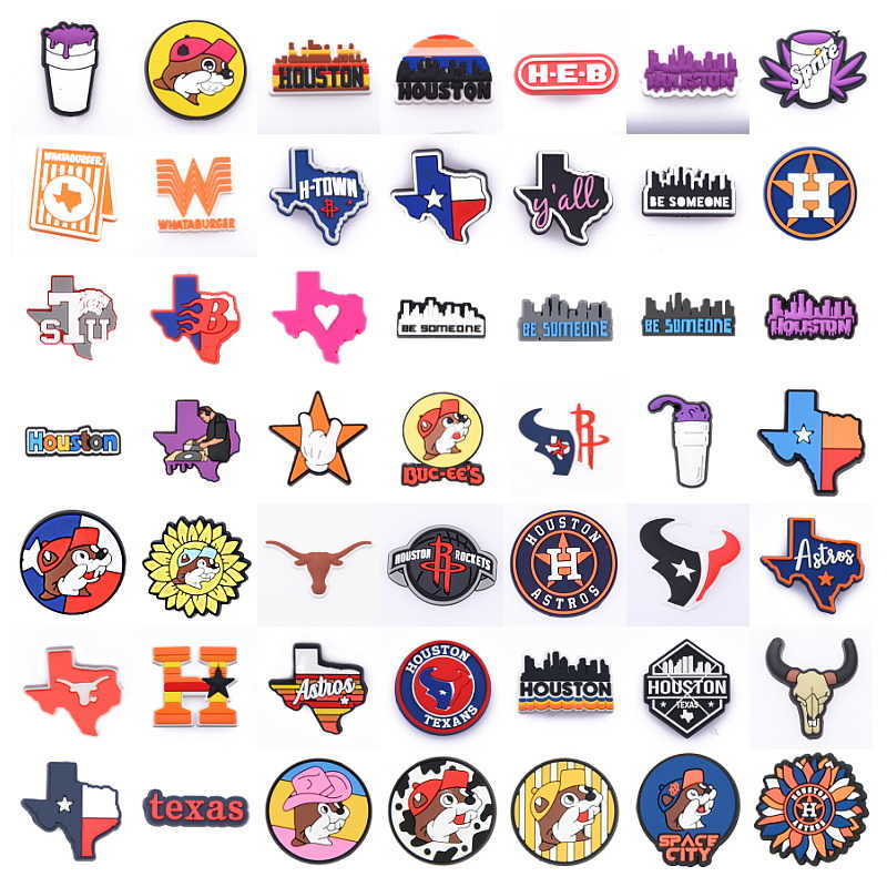 

hot popular Houston Texas shoe charm fit for clog wholesale shoe decoration