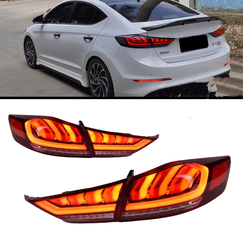 

2 Colors LED Taillights for Elantra 20 16-20 20 DRL Turn Signal Lights Rear Brake Reversing Tail Light Assembly