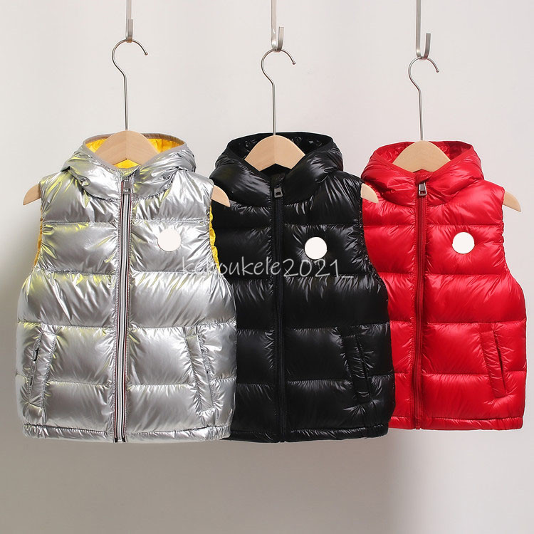 

Kids Waistcoat Winter Baby Down Vests Hooded Warmer Vest Autumn Coats Jacket Girl Vesten Children Boys Light Outwear, Silver