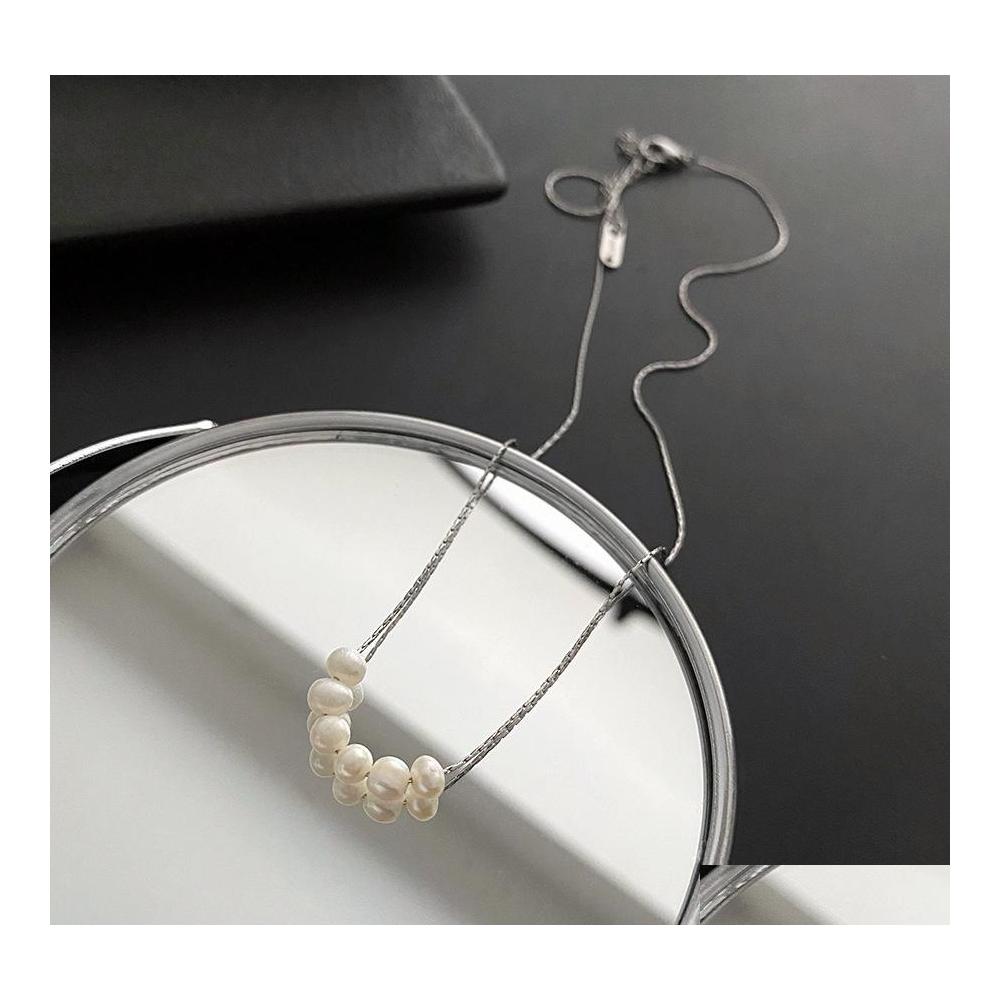 

Beaded Necklaces Natural Freshwater Pearl Titanium Steel Necklace For Women Pearls Beaded Choker Necklaces Drop Delivery Jewelry Pend Dhedh