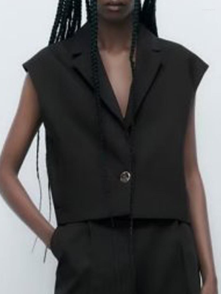 

Women's Vests Kumsvag 2022 Summer Women Solid Coats Casual Sleeveless Single Button Female Elegant Street Waistcoat Vest Clothing