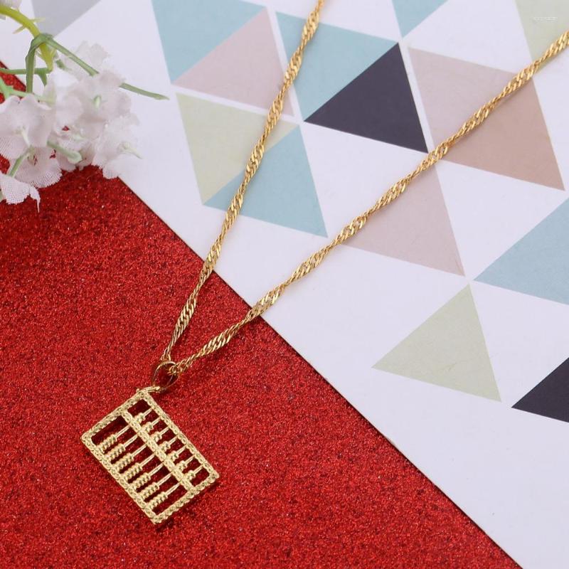 

Pendant Necklaces Abacus Necklace Gold Color Ancient China Counting-frame Pendants For Men Women Gift Jewelry