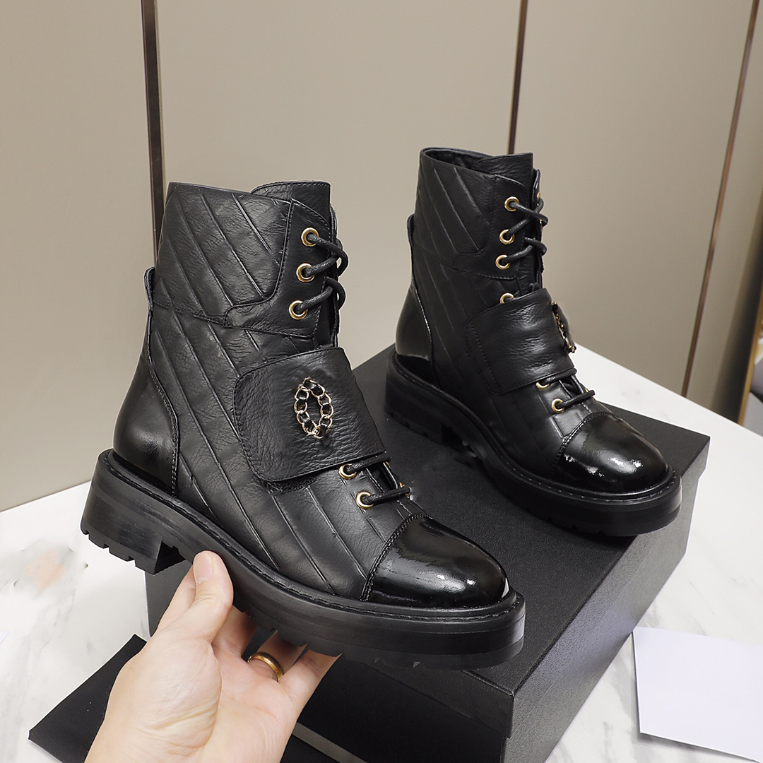 

High Quality Ankle Boots Designer CCity Leather Lace up Boot Fashion Women Winter Booties Channel Sexy Warm Shoes fdsf