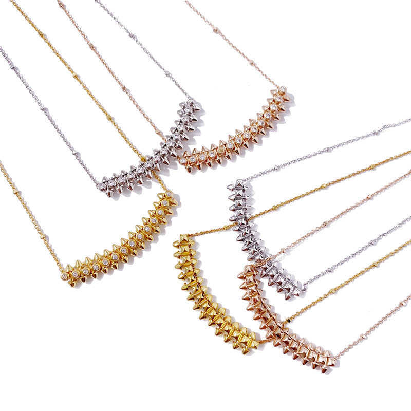 

Live necklaces Accessories Couple Accessories Fashion Bullet Head Rivet Ball Smile Curved Moon Collar Necklace for women