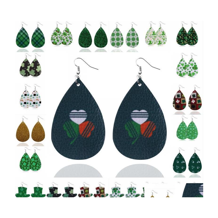 

Dangle Chandelier Leather Teardrop Dangle Earrings Pu Drop Lightweight Sequin Handmade For Women Girls Lover Festival Party Delive Dhw5X