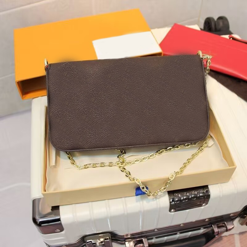 

Flap luxury bag multi felicie purse designer bags crossbody zippy wallets flower fashion party clutch lady classic pouch luxurys Handbags letter metal chain E23, 13#